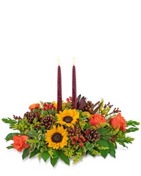 Autumnal Abundance Centerpiece from Schultz Florists, flower delivery in Chicago