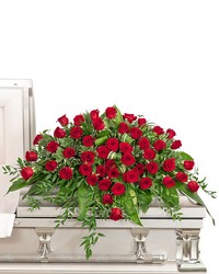 Everlasting Love Casket Spray from Schultz Florists, flower delivery in Chicago