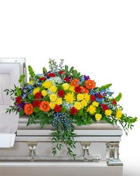 Vibrant Life Casket Spray from Schultz Florists, flower delivery in Chicago