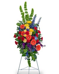 Vibrant Life Standing Spray from Schultz Florists, flower delivery in Chicago